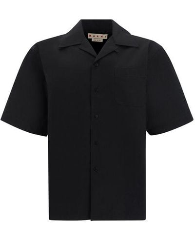 Marni Short-sleeved Slogan Printed Shirt - Black