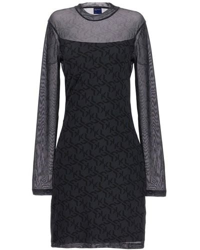 Karl Lagerfeld Mesh Monogram Dresses - Black