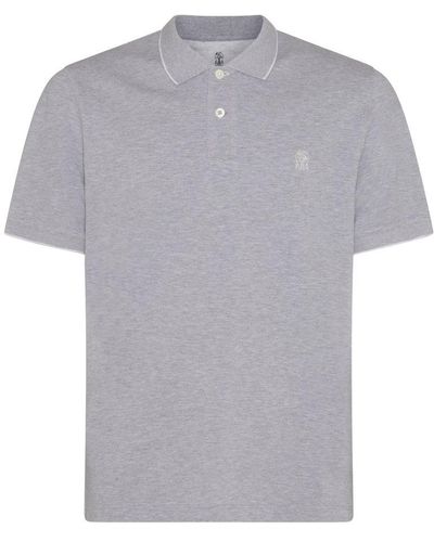 Brunello Cucinelli Gray Cotton Polo Shirt