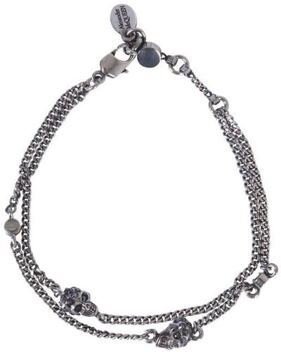 Alexander McQueen Skulls Bracelet - Metallic