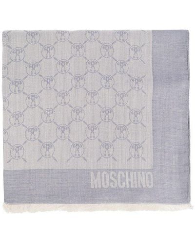Moschino Logo Jacquard Scarf - White