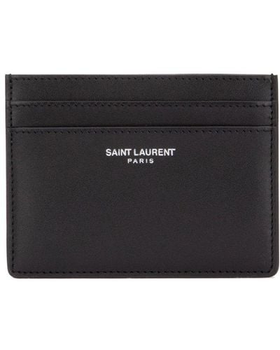 Saint Laurent Grain Leather Card Case - Black