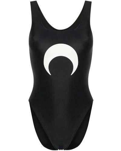 Marine Serre Crescent Moon Printed Swimsuit - Black