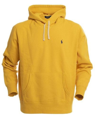 Polo Ralph Lauren Pony Embroidered Drawstring Hoodie - Yellow