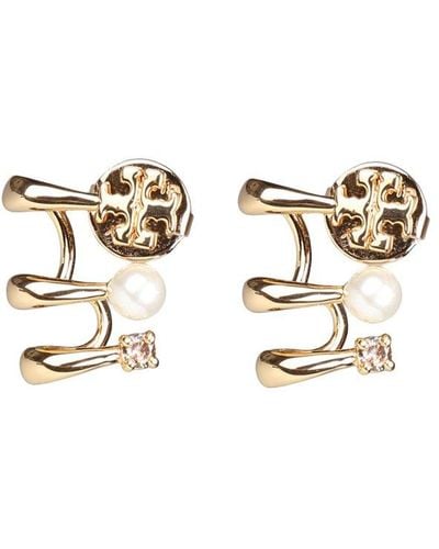 Tory Burch Kira Pearl Gold Color Earrings - Metallic