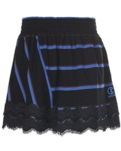 Koche Striped Mini Skirt - Blue