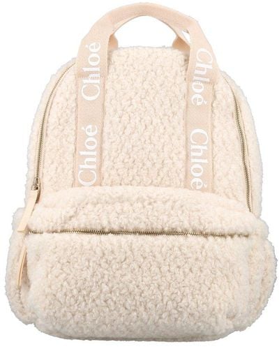Chloé Teddy Logo-embroidered Backpack - Pink