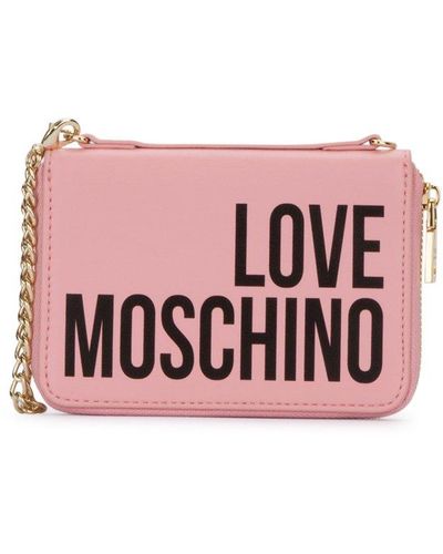 Love Moschino Logo-printed Zipped Wallet - Pink