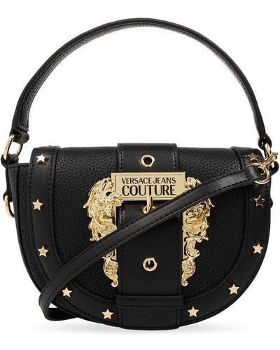 Versace Baroque-buckled Mini Tote Bag - Black