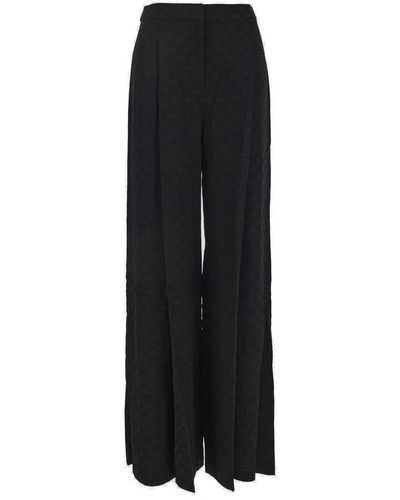 MICHAEL Michael Kors Checkerboard Logo Jacquard Wide-leg Pants - Black