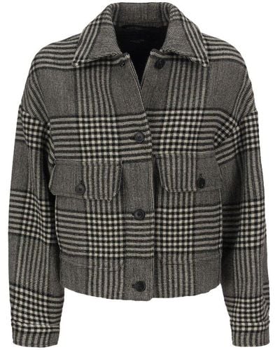 Weekend by Maxmara Checked Buttoned Jacket - Black