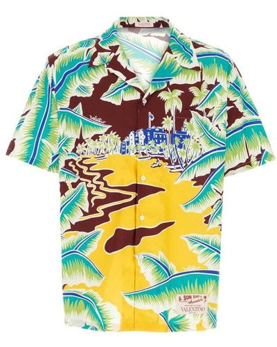 Valentino Graphic Printed Short-sleeved Shirt - Multicolour