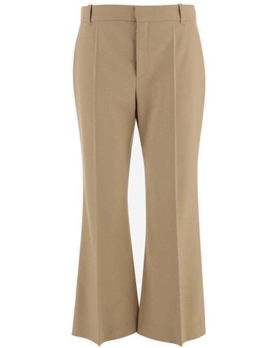 Chloé Stretch Wool Trousers - Natural