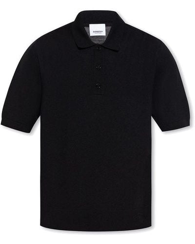 Burberry Wool And Silk Polo Top - Black