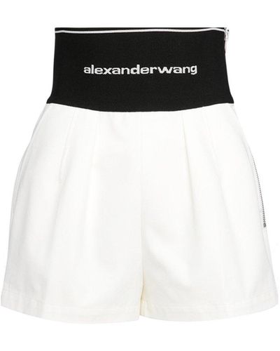 Alexander Wang Logo Waistband Shorts - Black