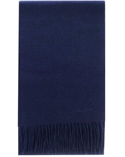 Paul Smith Logo Embroidered Scarf - Blue