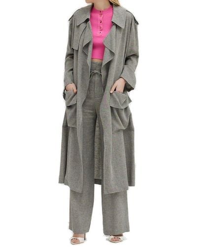 Erika Cavallini Semi Couture Maxi Trench Coat - Gray