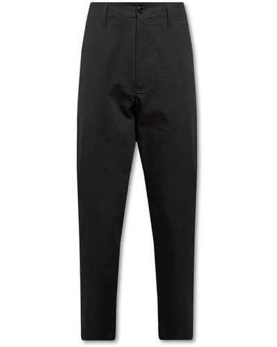 Moncler Cropped Gabardine Trousers - Black