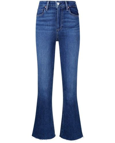 PAIGE Flared-leg Cropped Jeans - Blue