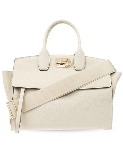 Ferragamo ‘Studio Large’ Shopper Bag - White