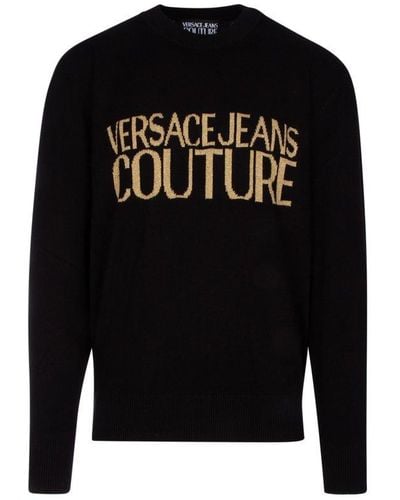 Versace Crewneck Knitted Sweater - Black