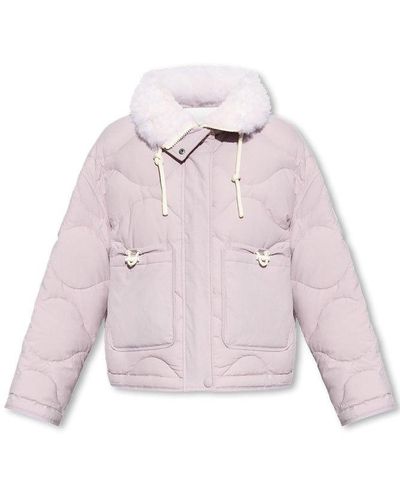 Yves Salomon Quilted Down Jacket - Pink