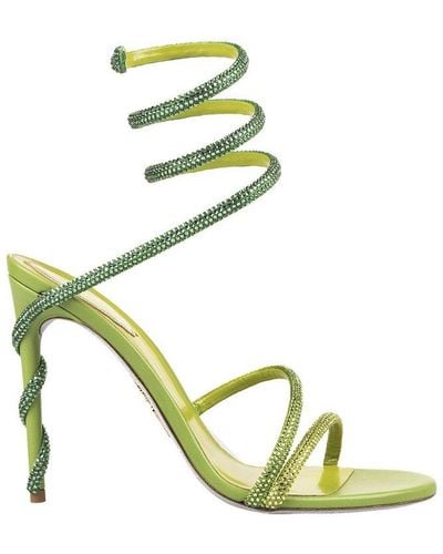 Rene Caovilla René Caovilla Cleo Embellished Slip-on Sandals - Metallic