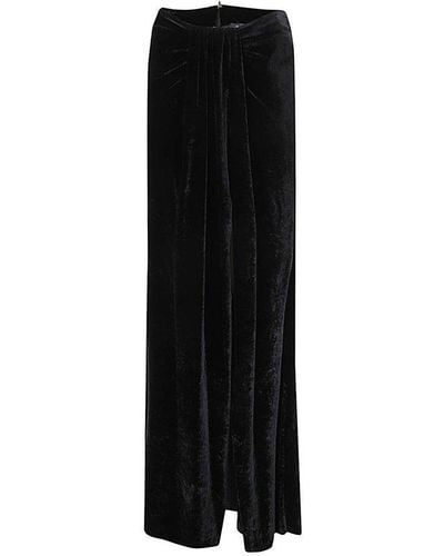 Blumarine Velvet Long Skirt - Black