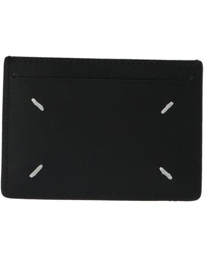 Maison Margiela Leather Two Slot Card - Black