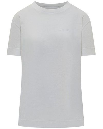 Givenchy Logo Embroidered Crewneck T-shirt - Grey