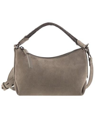 Brunello Cucinelli Suede And Jewellery Bag - Brown