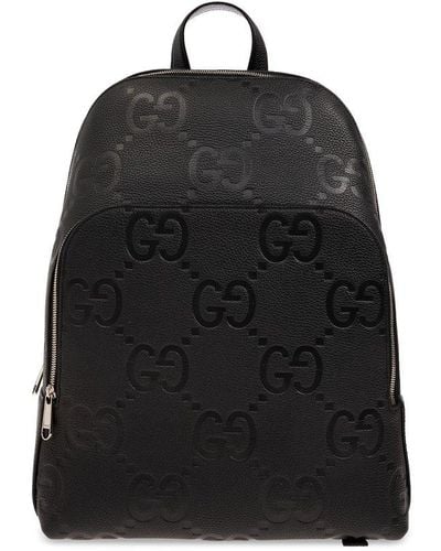 Gucci Monogrammed Backpack - Black