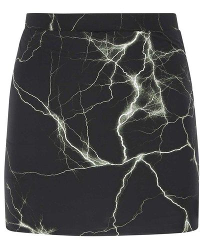 Vetements Printed Stretch Nylon Mini Skirt - Black