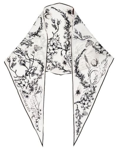 Alexander McQueen Graphic Printed Pointed-tip Scarf - Metallic