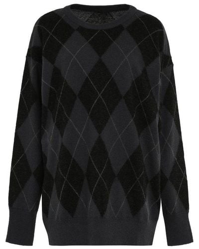 Aspesi Argyle Sweater - Black