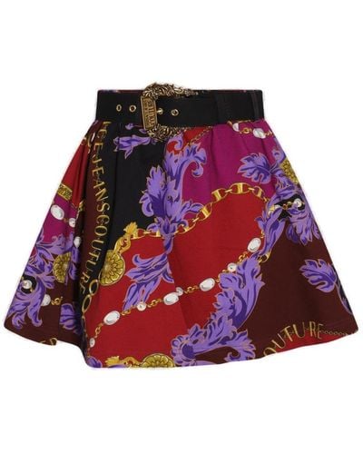 Versace Chain Couture High-waist Mini Skirt - Red