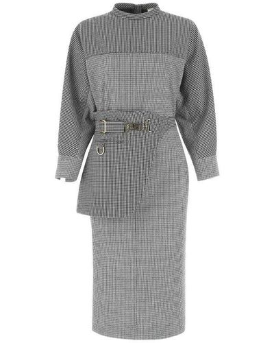 Fendi Dress With Waist Belt - Gray
