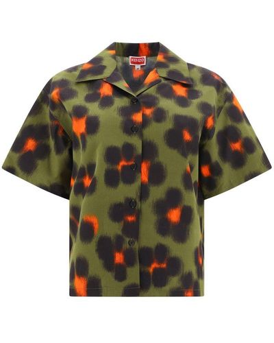 KENZO "hana Leopard" Shirt - Green