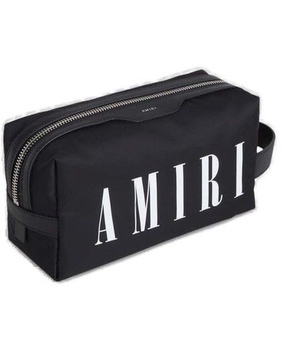 Amiri Logo Printed Dopp Kit Toiletry Bag - Black