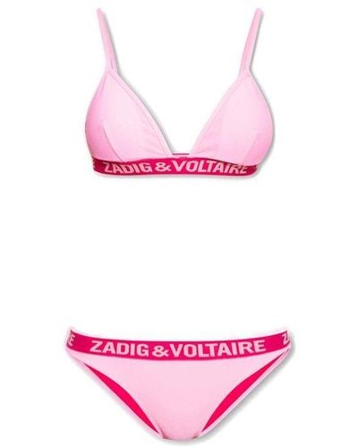 Zadig & Voltaire Bikini With Logo - Pink