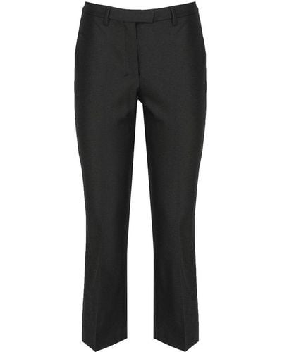 Max Mara Fluid Fabric Trousers - Black