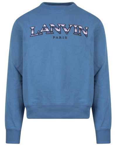 Lanvin Logo-printed Crewneck Sweater - Blue