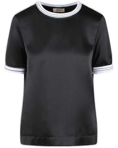 Herno Crewneck Short-sleeved T-shirt - Black