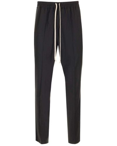 Rick Owens Pleated Drawstring Trousers - Blue