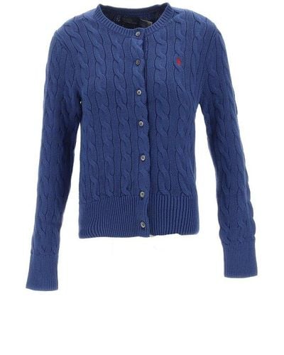 Polo Ralph Lauren Pony Embroidered Knitted Cardigan - Blue