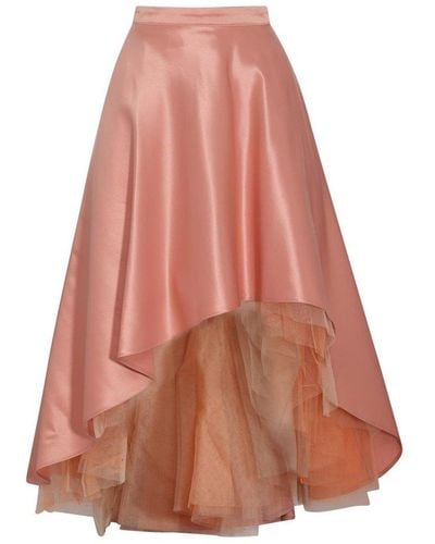 Pinko Twill Duchesse Maxi Skirt - Pink