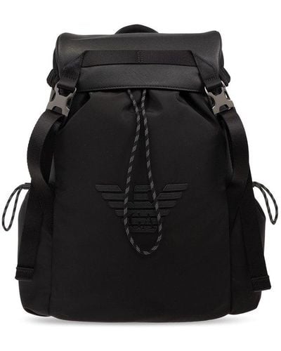 Emporio Armani Backpack With Logo - Black