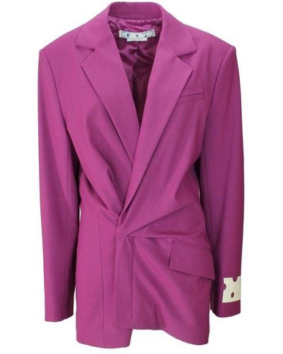 Off-White c/o Virgil Abloh Wrap-style Blazer Dress - Purple