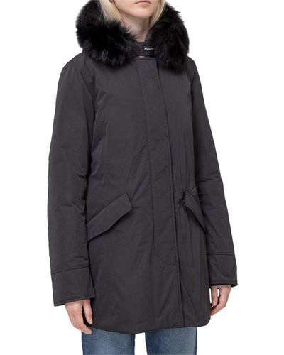 Woolrich Fur Trim Hooded Jacket - Black