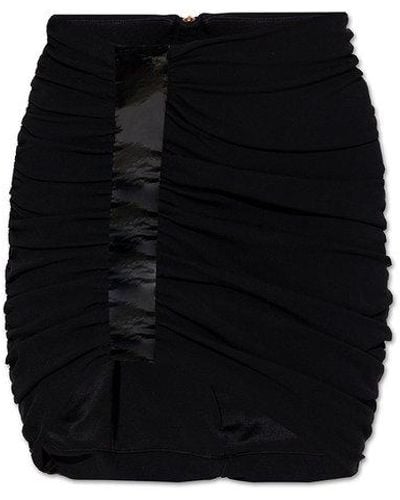 Balmain Asymmetric Black Miniskirt